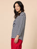 Cote D 'Azure Stripe Embroidered Cherry Tee - Navy/White rc&co