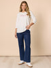 Carpenter Stretch Wide Leg Pull On Denim Jean - Dark Denim rc&co