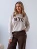 The NYC Embroidered Sweatshirt - Natural