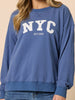 The NYC Embroidered Sweatshirt - Denim Blue rc&co
