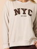 The NYC Embroidered Sweatshirt - Natural rc&co