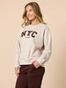 The NYC Embroidered Sweatshirt - Natural rc&co