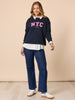 Carpenter Stretch Wide Leg Pull On Denim Jean - Dark Denim rc&co