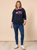 The NYC Embroidered Sweatshirt  - Navy rc&co