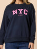 The NYC Embroidered Sweatshirt  - Navy rc&co