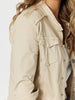 Military Style Denim Jacket - Natural