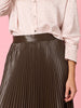 Florence Faux Leather Pleat Skirt - Espresso rc&co