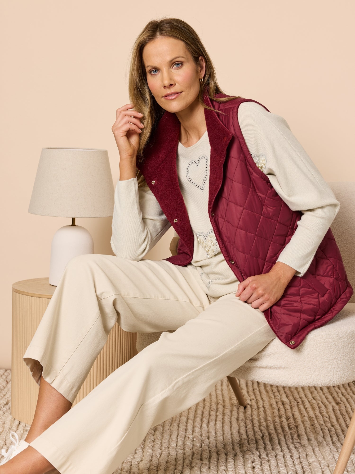St Moritz Reversible Quilted Vest - Shiraz rc&co