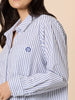 Heritage Logo Stripe Print Shirt - Blue/White