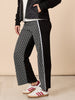 Empire Spliced Print Wide Leg Pant - Black/Ivory rc&co