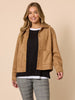 Downtown Faux Suede Jacket - Caramel rc&co