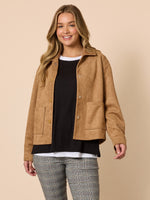 Downtown Faux Suede Jacket - Caramel