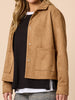 Downtown Faux Suede Jacket - Caramel rc&co