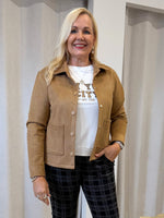 Downtown Faux Suede Jacket - Caramel