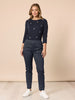 Cherry Print Slim Leg Pant - Navy/White rc&co