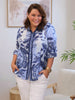 Newport Paisley Floral Print Sheer Shirt - Blue/Multi