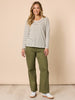 Carpenter Stretch Wide Leg Pull On Denim Jean - Khaki