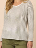 City Stripe Long Sleeve Tee - Khaki Ivory