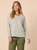 City Stripe Long Sleeve Tee - Khaki Ivory