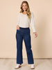 Carpenter Stretch Wide Leg Pull On Denim Jean - Dark Denim rc&co