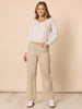 Carpenter Stretch Wide Leg Jean - Natural