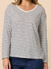 City Stripe Long Sleeve Tee - Navy/Ivory