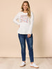 Sweetheart Print Long Sleeve Tee - Ivory rc&co