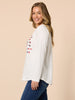 Sweetheart Print Long Sleeve Tee - Ivory rc&co