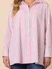 Off the Cuff Stripe Print Shirt - Red/White rc&co