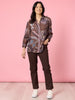 Montana Floral Print Sheer Shirt - Coffee Multi