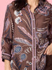 Montana Floral Print Sheer Shirt - Coffee Multi rc&co