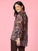 Montana Floral Print Sheer Shirt - Coffee Multi rc&co