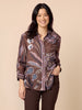 Montana Floral Print Sheer Shirt - Coffee Multi rc&co