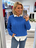 Hampton Cable Knit Jumper - Cobalt