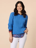 Hampton Cable Knit Jumper - Cobalt