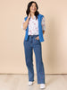 Embroidered Cherry Straight Leg Jeans - Denim
