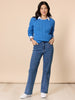 Embroidered Cherry Straight Leg Jeans - Denim