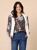 Vermont Floral Print Sheer Top - Coffee Blue rc&co