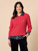 Hampton Cable Knit Jumper - Red