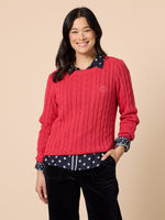 Hampton Cable Knit Jumper - Red