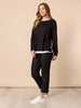 The Retro Cuff Straight Leg Jean - Black