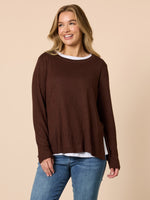 Alicia 2 in 1 Top - Coffee