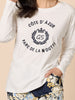 Cote D'Azur Embroidered Logo Long Sleeve Tee - Ivory rc&co