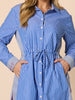 Cabo Stripe Print Shirt Dress - Blue/White rc&co