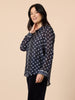 Aurora Spot Print Sheer Shirt - Navy/White rc&co