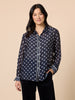 Aurora Spot Print Sheer Shirt - Navy/White rc&co