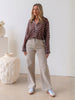 Aurora Spot Print Sheer Shirt - Coffee White