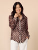 Aurora Spot Print Sheer Shirt - Coffee White rc&co