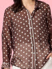 Aurora Spot Print Sheer Shirt - Coffee White rc&co