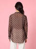 Aurora Spot Print Sheer Shirt - Coffee White rc&co